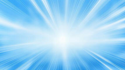 Fototapeta premium blue abstract background divergent rays of light zoom blurred in motion flat graphics copy space