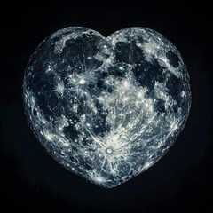 The moon in the shape of a heart