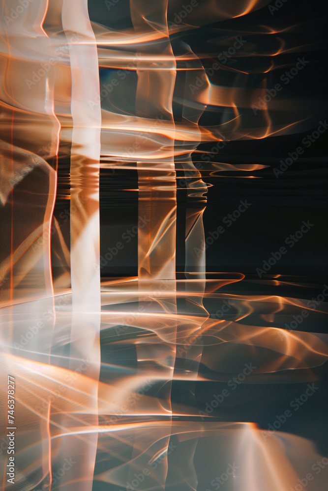 Poster abstract background with reflections and caustics. hi-tech. futuristic background image. created wit