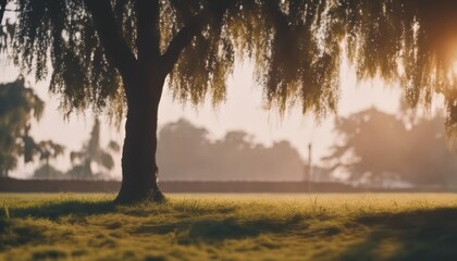 Fototapeta premium view of aesthetic morning in the villages background image