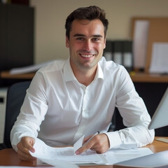businessman working on his laptop