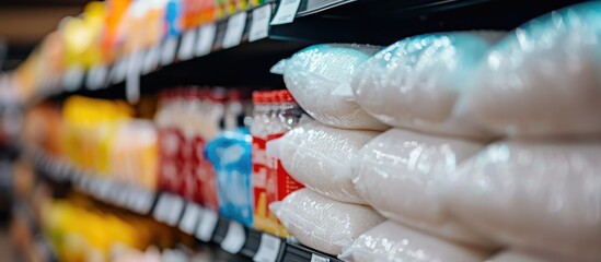 Shallow depth of Field image of Sugar Information on a grocery Product.