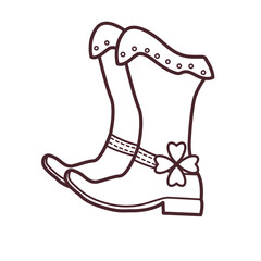 st Patrick day Leprechaun shoes. Vector isolated illustration on a white background.