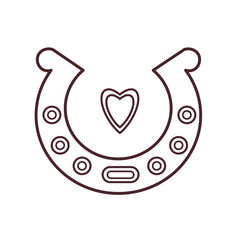  Happy horseshoe. Vector isolated illustration on a white background.