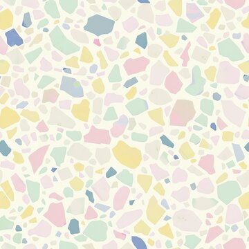 Seamless terrazzo soft pastel texture pattern high resolution 4k, colorful terrazzo for design, architecture, and 3d. HD realistic material polished, surface tileable for creative work and design