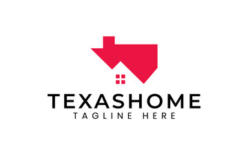 house with texas shape modern logo design for residence and real estate company business