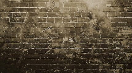 Old brick wall sepia color background.