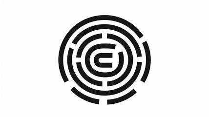 logo symbol round maze on white background isolated - obrazy, fototapety, plakaty