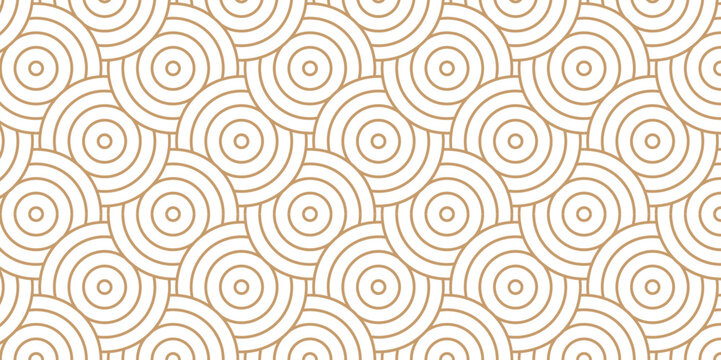 Minimal diamond geometric waves pattern and abstract circle wave line. Brown seamless tile stripe geomatics overlapping create retro square line backdrop pattern background. Overlapping Pattern.