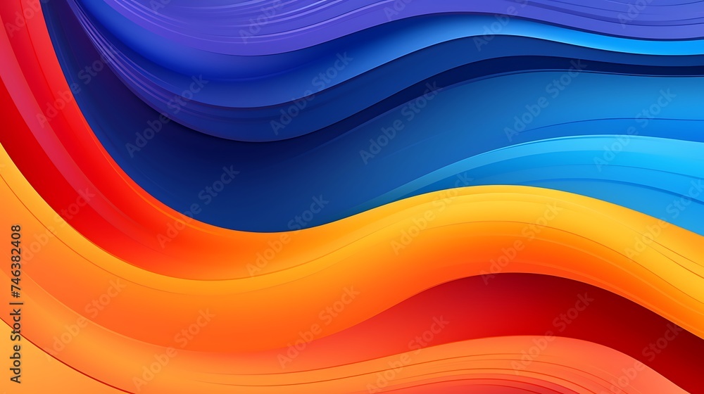 Poster close up of colorful background with wavy lines. generative ai.