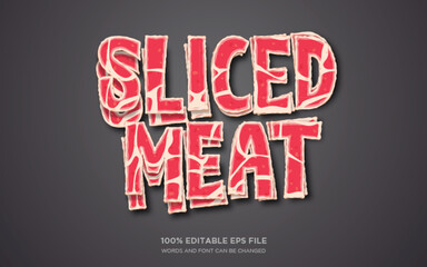 Sliced Meat editable text style effect	
