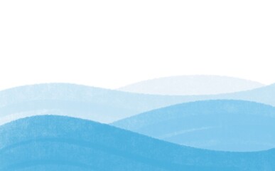 水彩背景波型山型/ブルー