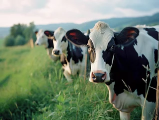 Fotobehang Curious Cows in Pasture © pavlofox