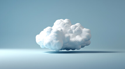 Whimsical 3D Cloud Formation, Ethereal White Clouds Set Against a Gray Sky on clean Background