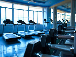 Fototapeta na wymiar Modern Fitness Club Interior