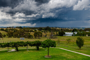 Fototapeta na wymiar Summer Storm Landscape out in the country near Blayney, NSW, Australia.
