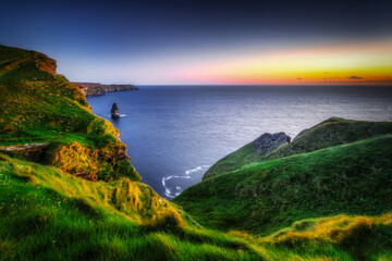 Cliffs of Moher at sunset in Co. Clare, Ireland.