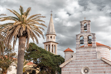 The Orthodox church of the Holy Trinity in the old town of Budva, Montenegro
