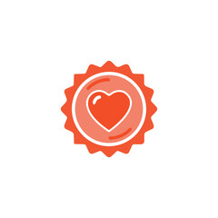 sun icon, heart on a white background, vector illustration