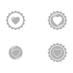 sun icon, heart on a white background, vector illustration