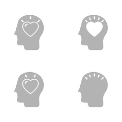 head icon, love, on a white background, vector illustration