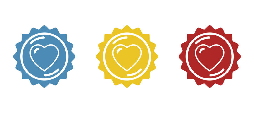 sun icon, heart on a white background, vector illustration
