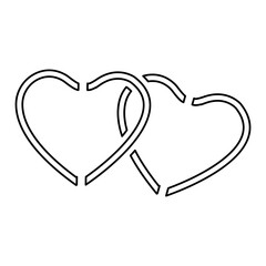 hearts icon on a white background, vector illustration