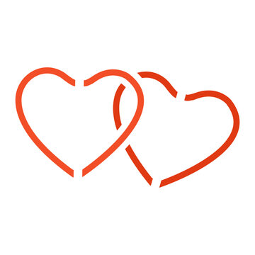 hearts icon on a white background, vector illustration