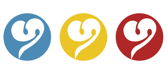 hearts icon on a white background, vector illustration