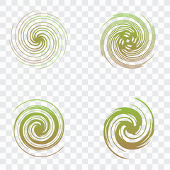 Set of 4 abstract swirls vector shapes