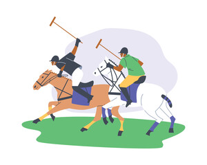 Fototapeta na wymiar Thrilling polo sport action vector illustration