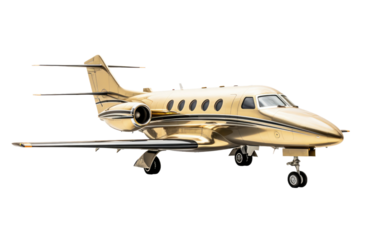 A small plane is seen flying in the air. The aircraft is soaring through the sky, showcasing its wings and propeller in motion. on a White or Clear Surface PNG Transparent Background.