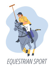 Fototapeta premium Anticipative polo sport scene vector illustration
