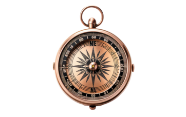 Compass. A compass, a navigational instrument used for finding directions. on a White or Clear Surface PNG Transparent Background.