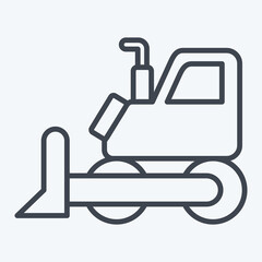 Obraz premium Icon Bulldozer. related to Mining symbol. line style. simple design editable. simple illustration