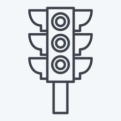Icon Road Traffic. related to Car ,Automotive symbol. line style. simple design editable. simple illustration