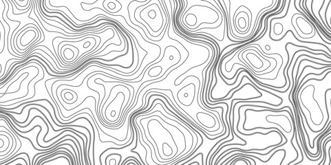 Fototapeta premium Map background with topographic contours and features. Land topography contour level line