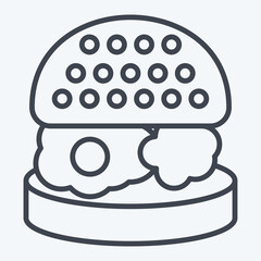Icon Hamburger. related to Breakfast symbol. line style. simple design editable. simple illustration