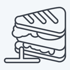 Icon Sandwich. related to Breakfast symbol. line style. simple design editable. simple illustration