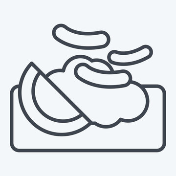 recommend clip art: Icon Macaroni. related to Breakfast symbol. line style. simple design editable. simple illustration