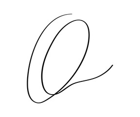 Minimalist Handwritten Fake signature scribble for business certificate or note. Fictitious Autographs with letter O on Transparent background. Vector doodle isolated illustration
