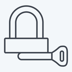 Icon Padlock related to Bicycle symbol. line style. simple design editable. simple illustration