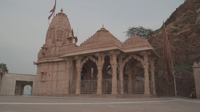 A Hindu temple made with jodhpuri stone located in jodhpur rajasthan. hindu temple or mandir or temple made from jodhpuri stone. hindu temple or mandir