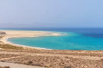 Afwasbaar Fotobehang Sotavento Beach, Fuerteventura, Canarische Eilanden Traumstrand auf Fuerteventura - Playa de Sotavento de Jandía