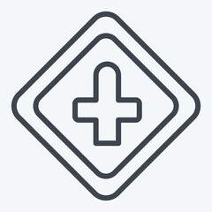 Fototapeta premium Icon Cross Roads Ahead. related to Road Sign symbol. line style. simple design editable. simple illustration