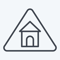 Icon Residence. related to Road Sign symbol. line style. simple design editable. simple illustration