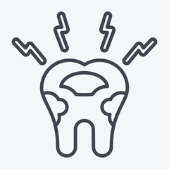 Icon Decayed Tooth. related to Dentist symbol. line style. simple design editable. simple illustration