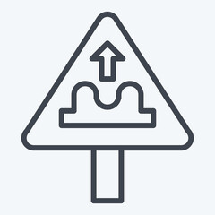 Icon Uneven Road. related to Road Sign symbol. line style. simple design editable. simple illustration