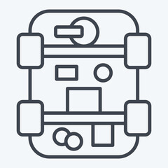 Icon Drivetrain. related to Car Maintenance symbol. line style. simple design editable. simple illustration