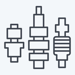 Icon Glow Plug. related to Car Maintenance symbol. line style. simple design editable. simple illustration
